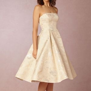 BHLDN Adrianna Papall Clea Ivory Strapless Dress